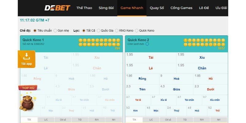               Các mẹo cá cược Keno tại Debet